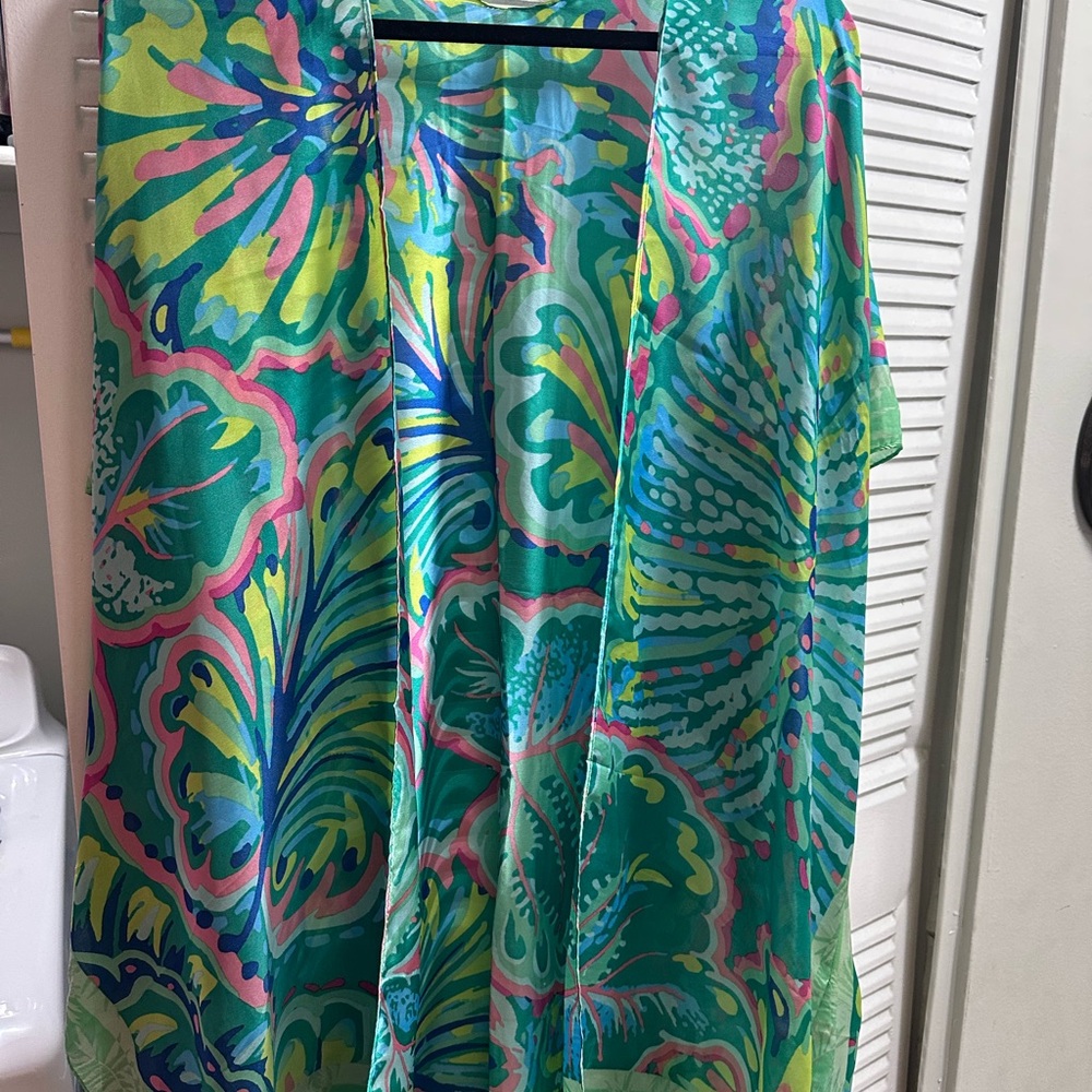 Colorful Sheer Open-Front Kimono / Cover-Up – Lightweight & Flowy